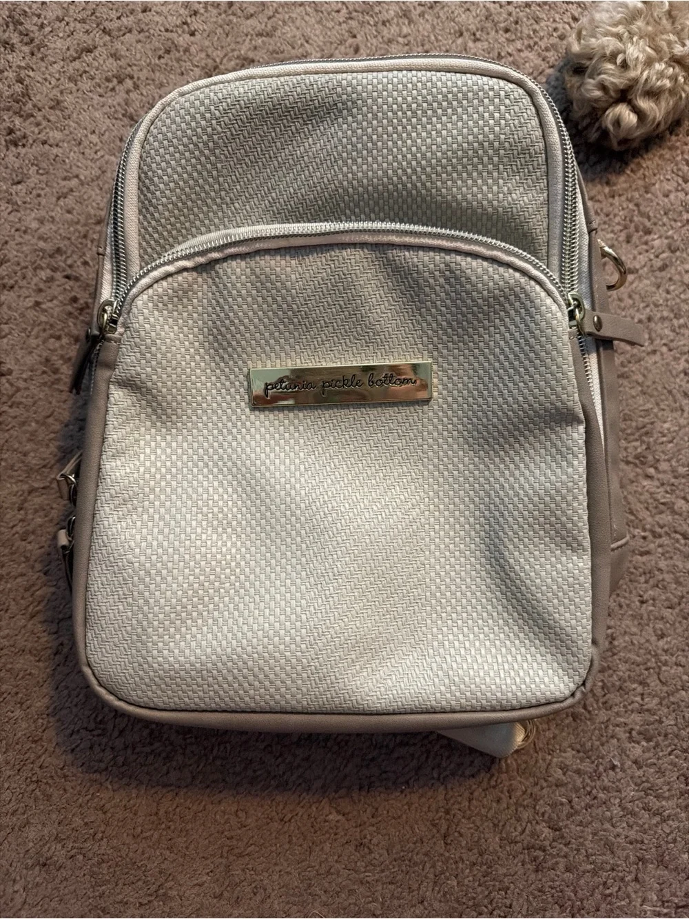 Petunia Pickle Bottom Criss-Cross Sling Diaper Bag Backpack Neutrals